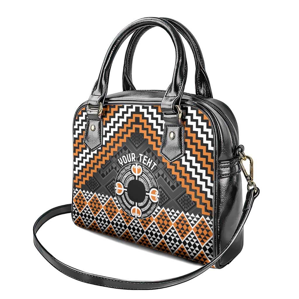 Personalised Aotearoa Niho Taniwha Motif Shoulder Handbag Gold Style