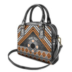 Personalised Aotearoa Niho Taniwha Motif Shoulder Handbag Gold Style