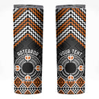 Personalised Aotearoa Niho Taniwha Motif Skinny Tumbler Gold Style