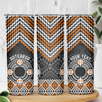 Personalised Aotearoa Niho Taniwha Motif Skinny Tumbler Gold Style