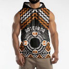 Personalised Aotearoa Niho Taniwha Motif Sleeveless Hoodie Gold Style - Aussie Hoodie