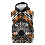 Personalised Aotearoa Niho Taniwha Motif Sleeveless Zip Hoodie Gold Style LT9