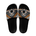 Personalised Aotearoa Niho Taniwha Motif Slide Sandals Gold Style - Aussie Hoodie
