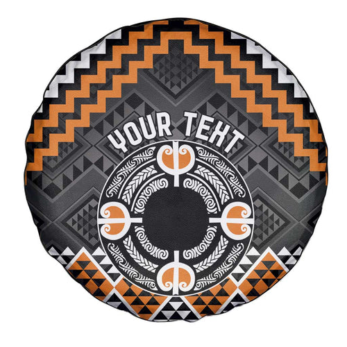 Personalised Aotearoa Niho Taniwha Motif Spare Tire Cover Gold Style