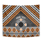 Personalised Aotearoa Niho Taniwha Motif Tapestry Gold Style