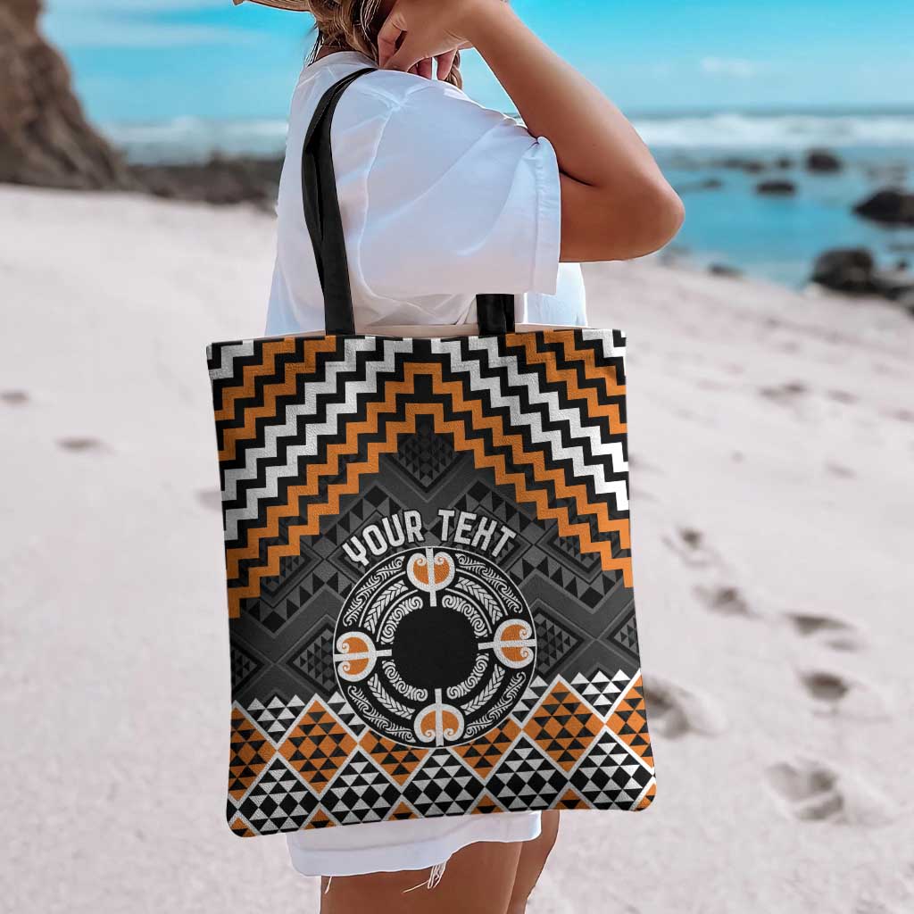 Personalised Aotearoa Niho Taniwha Motif Tote Bag Gold Style - Aussie Hoodie