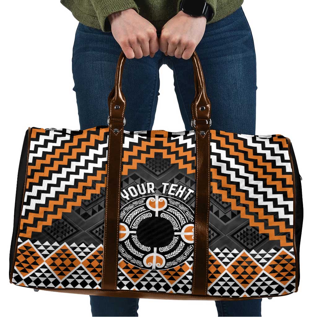 Personalised Aotearoa Niho Taniwha Motif Travel Bag Gold Style - Aussie Hoodie