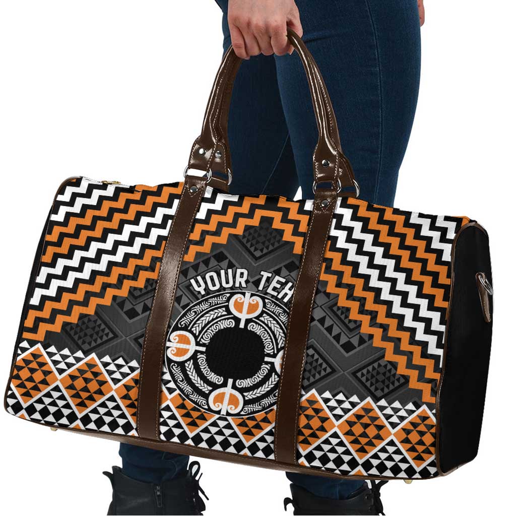 Personalised Aotearoa Niho Taniwha Motif Travel Bag Gold Style - Aussie Hoodie