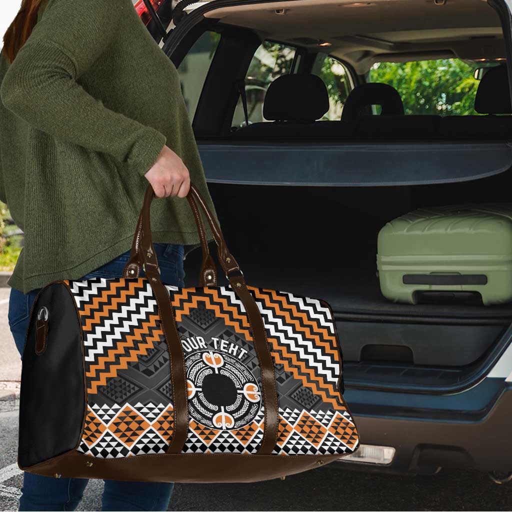 Personalised Aotearoa Niho Taniwha Motif Travel Bag Gold Style - Aussie Hoodie