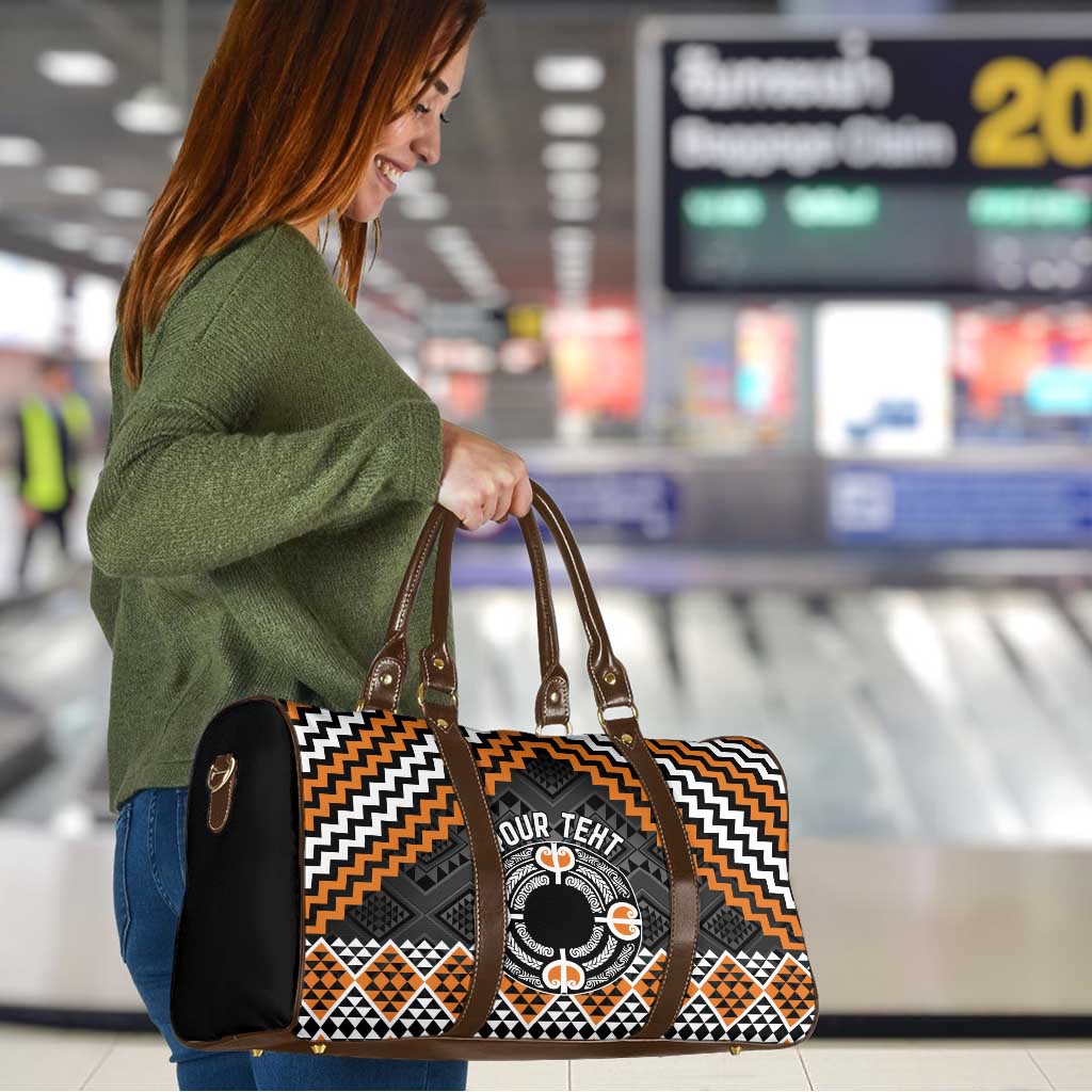 Personalised Aotearoa Niho Taniwha Motif Travel Bag Gold Style - Aussie Hoodie