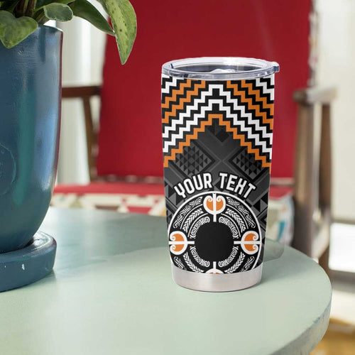 Personalised Aotearoa Niho Taniwha Motif Tumbler Cup Gold Style