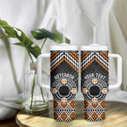 Personalised Aotearoa Niho Taniwha Motif Tumbler With Handle Gold Style