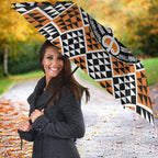Personalised Aotearoa Niho Taniwha Motif Umbrella Gold Style - Aussie Hoodie