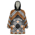 Personalised Aotearoa Niho Taniwha Motif Wearable Blanket Hoodie Gold Style