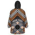 Personalised Aotearoa Niho Taniwha Motif Wearable Blanket Hoodie Gold Style