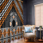 Personalised Aotearoa Niho Taniwha Motif Window Curtain Gold Style