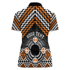 Personalised Aotearoa Niho Taniwha Motif Women Polo Shirt Gold Style