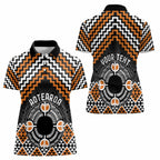Personalised Aotearoa Niho Taniwha Motif Women Polo Shirt Gold Style