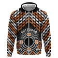Personalised Aotearoa Niho Taniwha Motif Zip Hoodie Gold Style