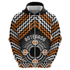 Personalised Aotearoa Niho Taniwha Motif Zip Hoodie Gold Style