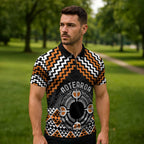 Personalised Aotearoa Niho Taniwha Motif Zipper Polo Shirt Gold Style - Aussie Hoodie