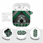 Personalised Aotearoa Niho Taniwha Motif AirPods Case Green Style - Aussie Hoodie