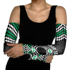 Personalised Aotearoa Niho Taniwha Motif Arm Sleeves Green Style - Aussie Hoodie