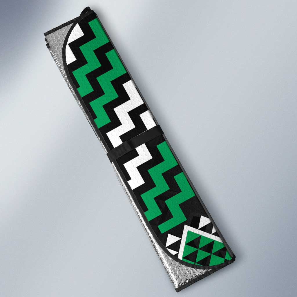 Personalised Aotearoa Niho Taniwha Motif Auto Sun Shade Green Style - Aussie Hoodie