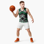 Personalised Aotearoa Niho Taniwha Motif Basketball Jersey Green Style - Aussie Hoodie