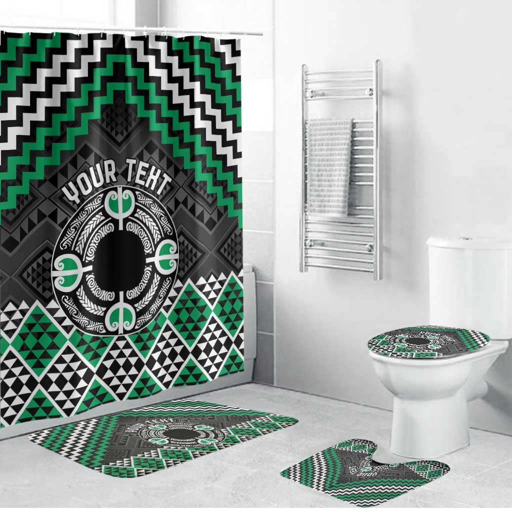 Personalised Aotearoa Niho Taniwha Motif Bathroom Set Green Style - Aussie Hoodie