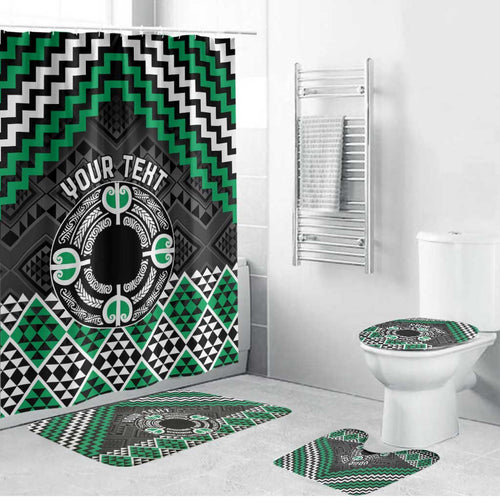 Personalised Aotearoa Niho Taniwha Motif Bathroom Set Green Style - Aussie Hoodie