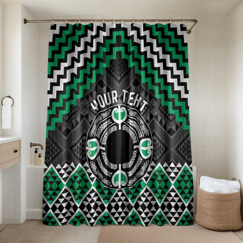 Personalised Aotearoa Niho Taniwha Motif Bathroom Set Green Style - Aussie Hoodie