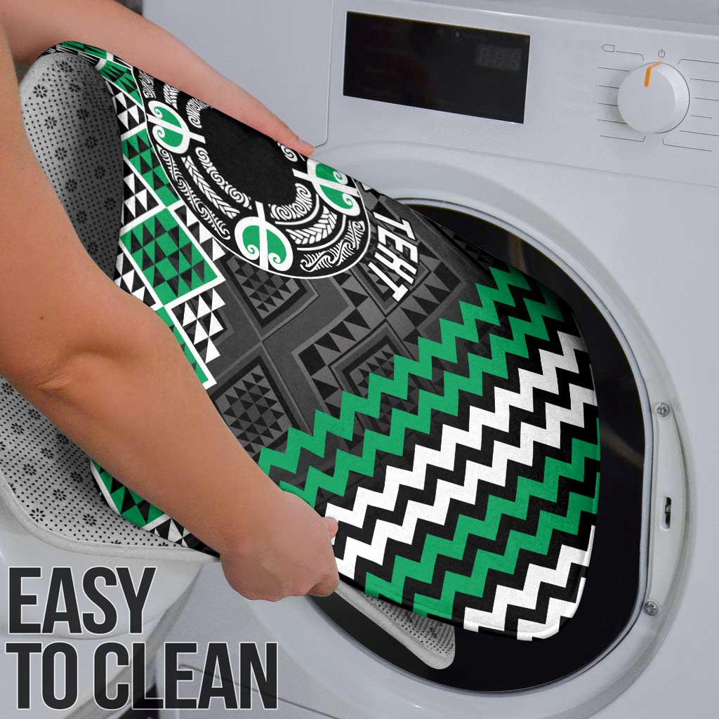 Personalised Aotearoa Niho Taniwha Motif Bathroom Set Green Style - Aussie Hoodie