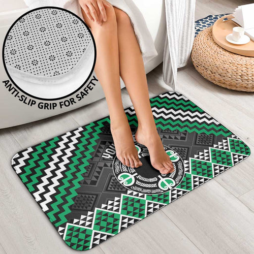 Personalised Aotearoa Niho Taniwha Motif Bathroom Set Green Style - Aussie Hoodie