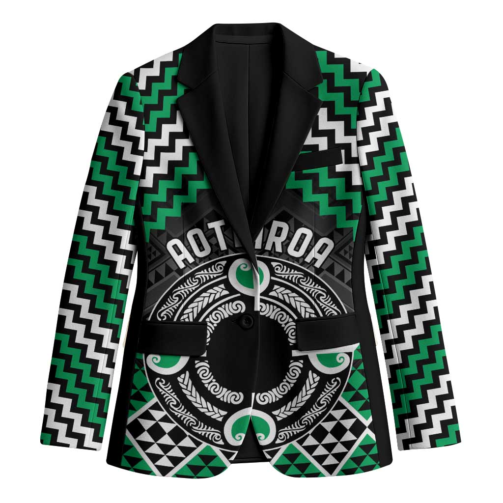 Personalised Aotearoa Niho Taniwha Motif Blazer Green Style - Aussie Hoodie