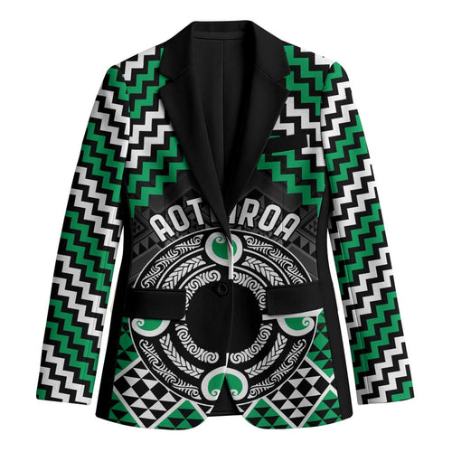 Personalised Aotearoa Niho Taniwha Motif Blazer Green Style - Aussie Hoodie