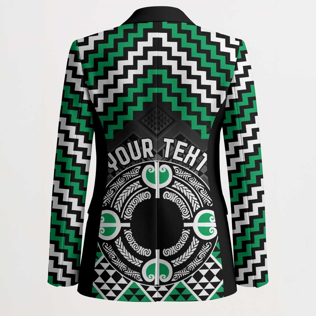 Personalised Aotearoa Niho Taniwha Motif Blazer Green Style - Aussie Hoodie