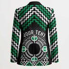 Personalised Aotearoa Niho Taniwha Motif Blazer Green Style - Aussie Hoodie