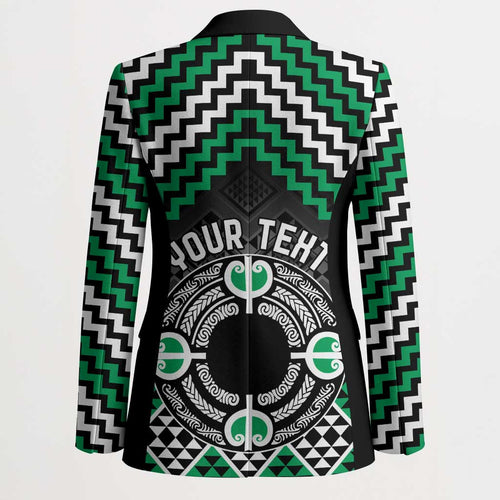Personalised Aotearoa Niho Taniwha Motif Blazer Green Style - Aussie Hoodie