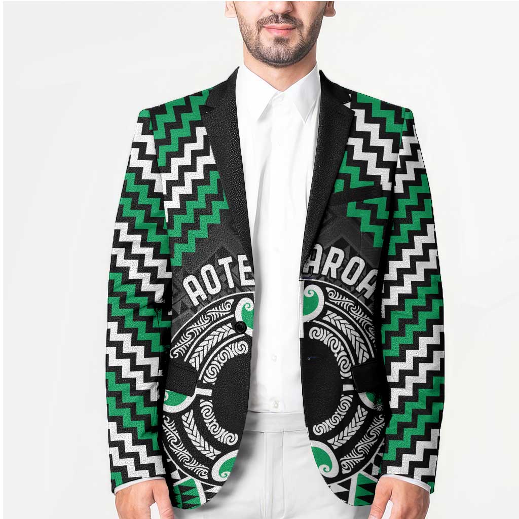 Personalised Aotearoa Niho Taniwha Motif Blazer Green Style - Aussie Hoodie