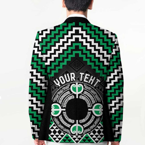 Personalised Aotearoa Niho Taniwha Motif Blazer Green Style - Aussie Hoodie