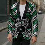 Personalised Aotearoa Niho Taniwha Motif Blazer Green Style - Aussie Hoodie