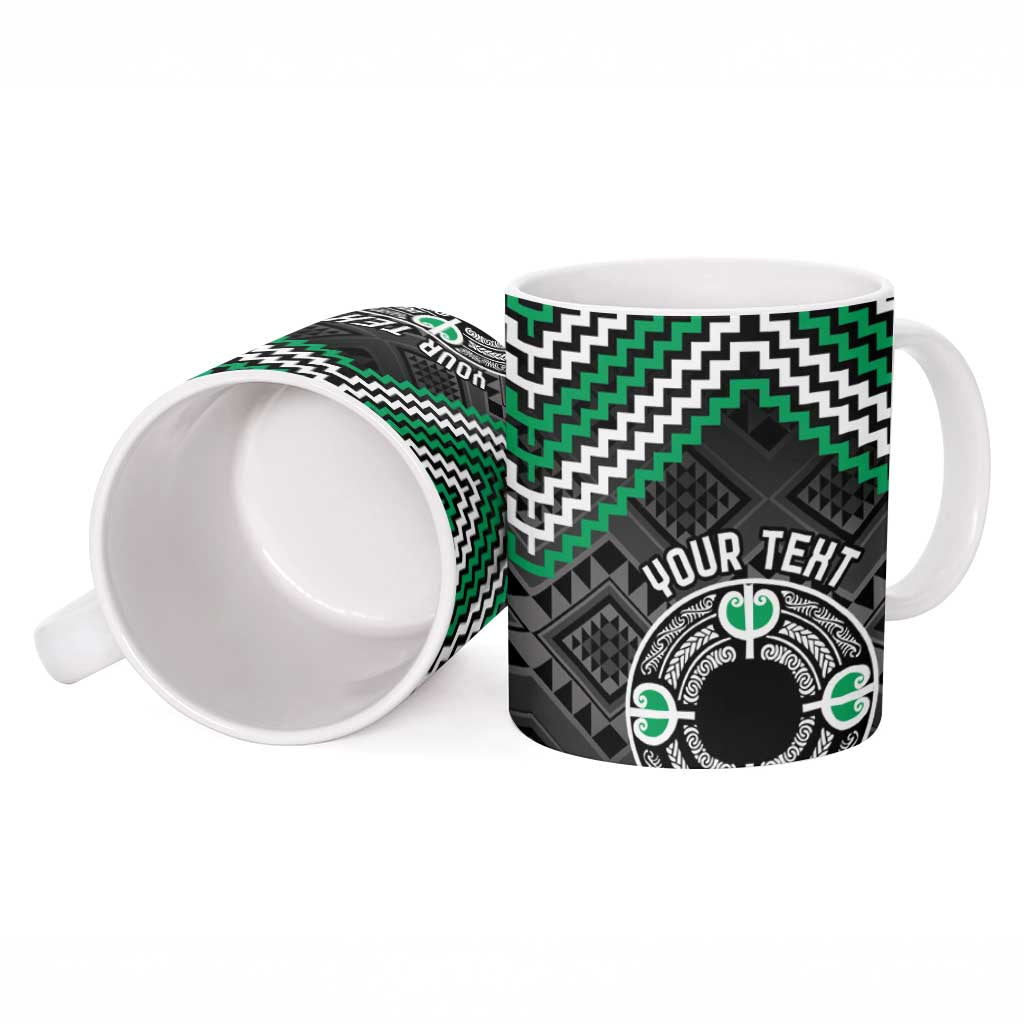 Personalised Aotearoa Niho Taniwha Motif Ceramic Mug Green Style - Aussie Hoodie