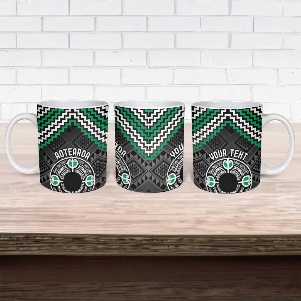 Personalised Aotearoa Niho Taniwha Motif Ceramic Mug Green Style - Aussie Hoodie
