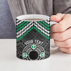 Personalised Aotearoa Niho Taniwha Motif Ceramic Mug Green Style - Aussie Hoodie