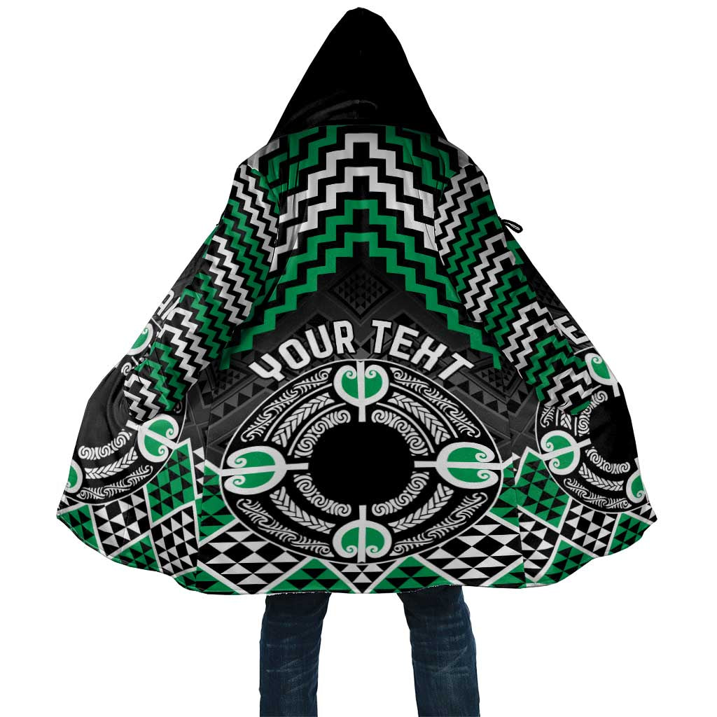 Personalised Aotearoa Niho Taniwha Motif Cloak Green Style - Aussie Hoodie