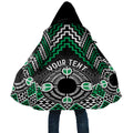 Personalised Aotearoa Niho Taniwha Motif Cloak Green Style - Aussie Hoodie