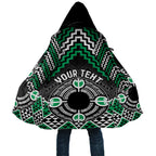 Personalised Aotearoa Niho Taniwha Motif Cloak Green Style - Aussie Hoodie