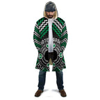 Personalised Aotearoa Niho Taniwha Motif Cloak Green Style - Aussie Hoodie