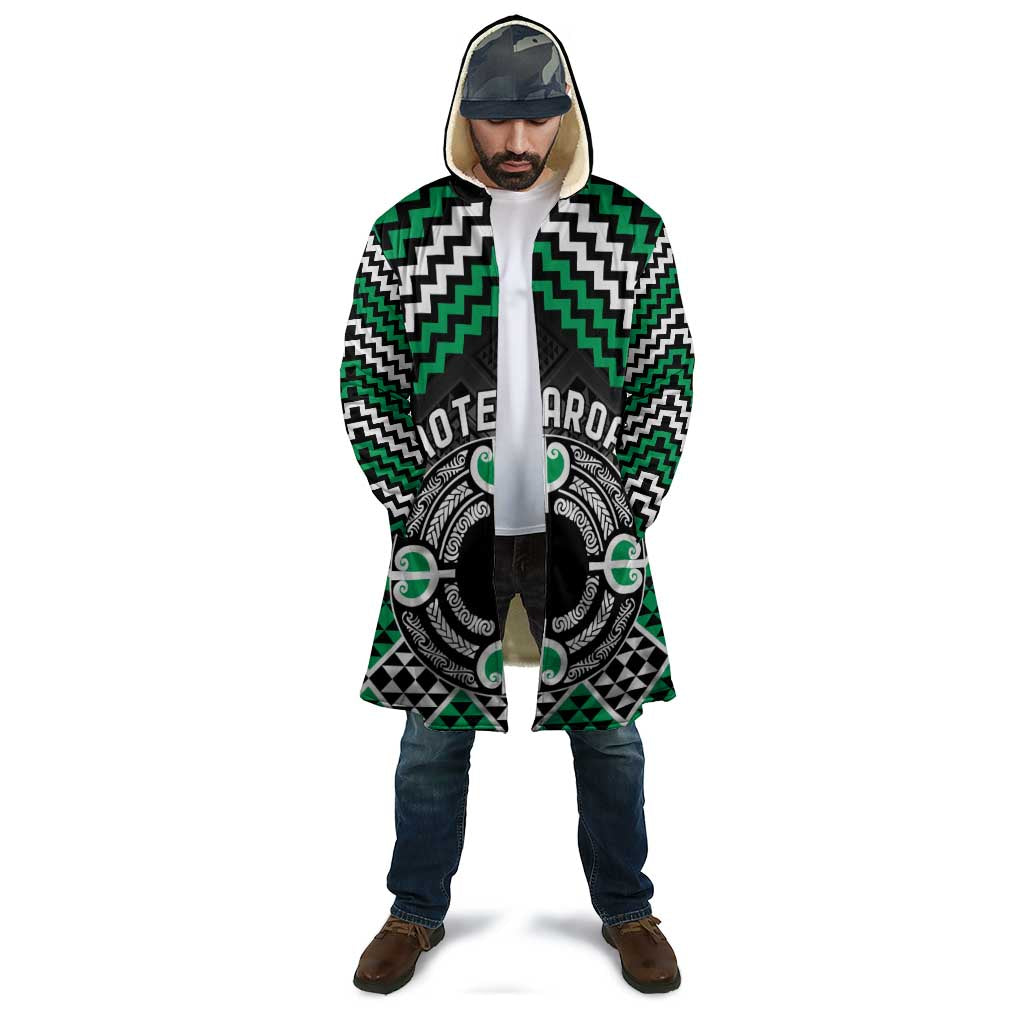 Personalised Aotearoa Niho Taniwha Motif Cloak Green Style - Aussie Hoodie